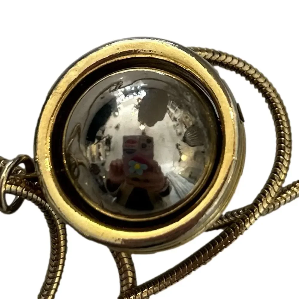 Vintage Costume Jewelry Sputnik Orb Saturn Kinetic Pendant Gold Silver